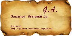 Gaszner Annamária névjegykártya